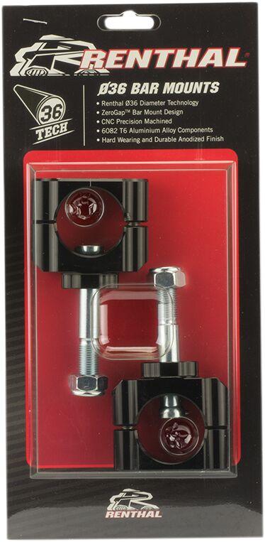 Renthal 36 Tech Standard Handlebar Mounts 36 mm (1-3/8") 5mm Offset - Black