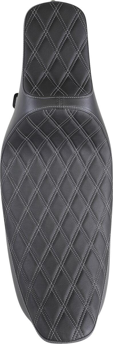Drag Specialties Extended Reach Predator III Double Diamond Seat For Harley Davidson FLHR 1340 1997-1998 - Black