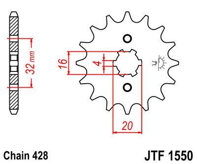 JT Sprocket For Fantic 125 E 2016-2017 Front  15T