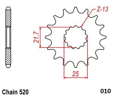 Moto Master Steel Ultralight Sprocket For Kawasaki KLX300R 2003-2007 Front 14T