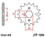 JT Sprocket For Honda CB 125F 2015-2024 Front  14T