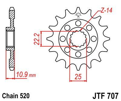 JT Sprocket For Aprilia MXV 450 2010-2012 Front  16T