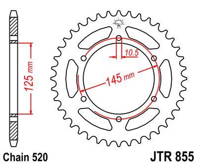 JT Sprocket For Yamaha DT 250 MX 1980-1982 Rear Black 45T