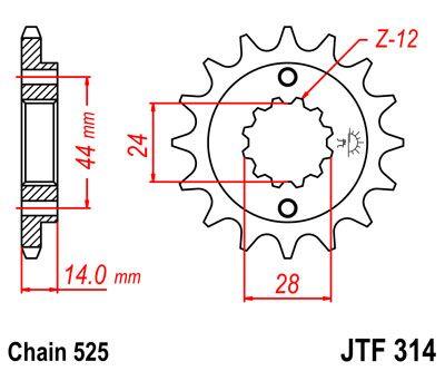 JT Front Rubber Cushioned Sprocket For Honda XRV 750 1990-2003 Front Black  16T