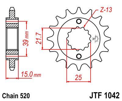 JT Sprocket For Kymco KXR250 2X4 2004-2007 Front  16T
