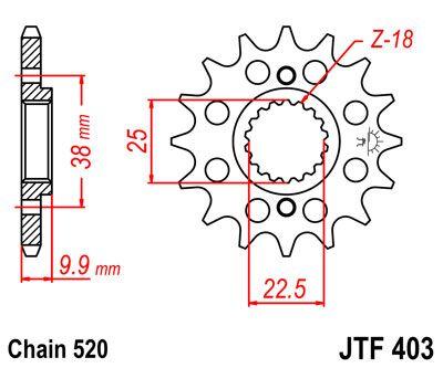 JT Sprocket For BMW G 450 X 2008-2010 Front  14T