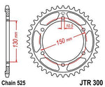 JT Induction Hardened Sprocket For Yamaha FZ8 N 2010-2016 Rear Black Zinc 47T