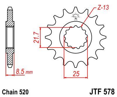 JT Sprocket For Yamaha FZR 400 1986 Front  17T