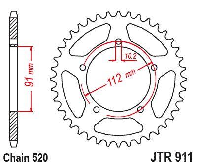 JT Steel Sprocket For Zontes 125 G1 ABS 2020-2024 Rear 46T