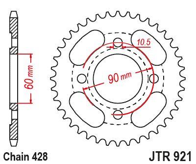 JT Steel Sprocket For Keeway SuperLIGHT 125 2012-2016 Rear 41T