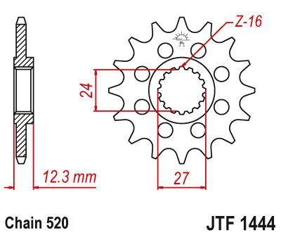JT Sprocket For Suzuki GSX-R 1000 2011-2014 Front  16T