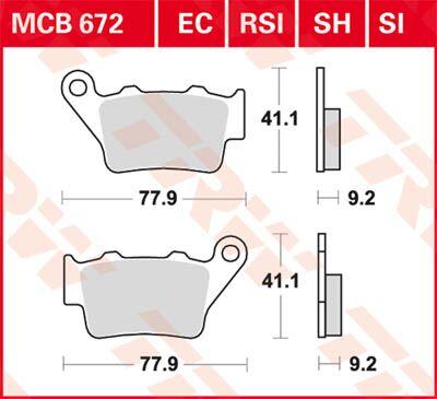 TRW SI Series Sintered Brake Pads For Husqvarna 701 Supermoto 2016-2022 Rear