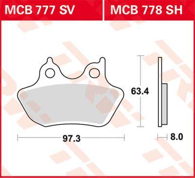 TRW SV Series Sintered Brake Pads For Harley Davidson FLHR 1450 2000-2003 Front