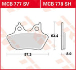 TRW SV Series Sintered Brake Pads For Harley Davidson FLHR 1450 2000-2003 Front