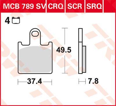TRW SV Series Sintered Brake Pads For Kawasaki GTR 1400 2008-2014 Front