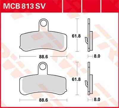 TRW SV Series Sintered Brake Pads For Harley Davidson FLD 1690 Dyna Switchback 2012-2013 Front