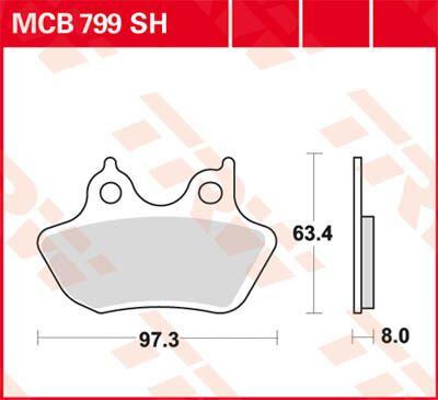 TRW SH Series Sintered Rear Brake Pads For Harley Davidson FLHR 1584 2007 Rear
