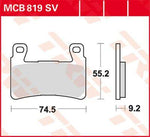 TRW SV Series Sintered Brake Pads For Honda CB 400 FSPEC I Front