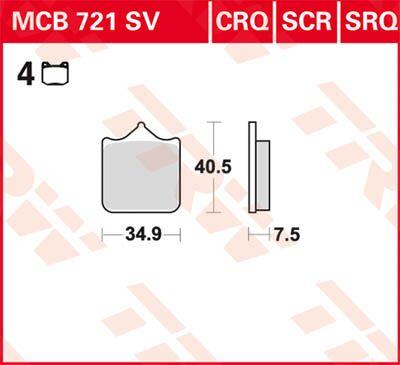 TRW SV Series Sintered Brake Pads For Husqvarna 701Supermoto 2016-2017 Front