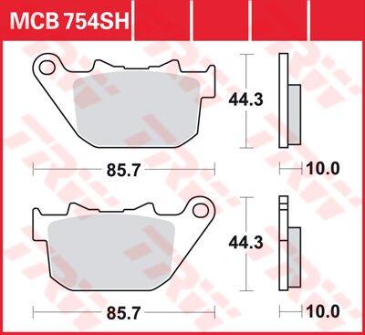 TRW SH Series Sintered Rear Brake Pads For Harley Davidson XL 1200 C 2004-2013 Rear