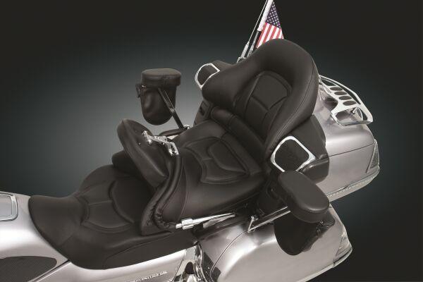 Show Chrome Driver Backrest Kit For Honda GL 1800 Gold Wing 2001-2017 - Black/Chrome