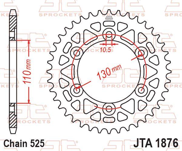 JT RaceLite Aluminium Sprocket For Yamaha FZ-10 1000 ABS 2017 Rear - Black