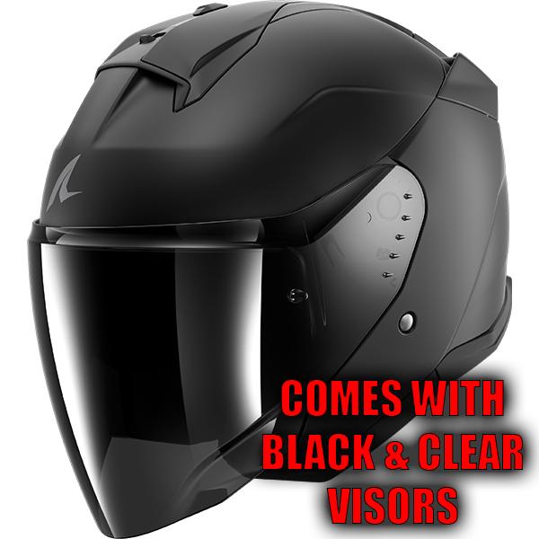 Shark Jet Open Face Motorcycle Helmet - Dark Shadow Mat  KMA