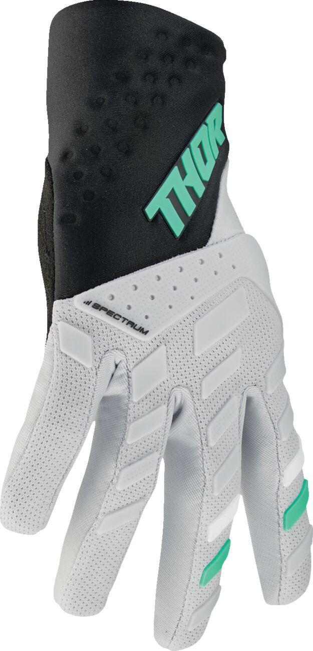 Thor Womens Spectrum Gloves - Black Grey Mint