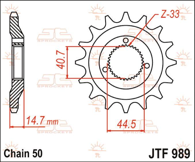 JT Sprocket For Harley Davidson XLH 883 1991-1992 Front  21T