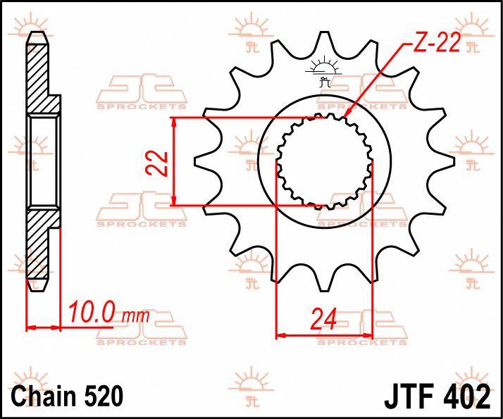 JT Sprocket For Aprilia AF1 125 1988-1990 Front  14T