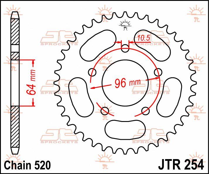 JT Sprocket For Honda CBF 250 2004-2007 Rear  37T
