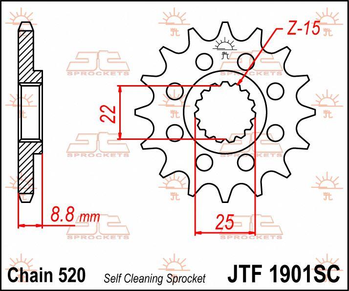 JT Sprocket For KTM  Duke 400 1994-1995 Front  15T