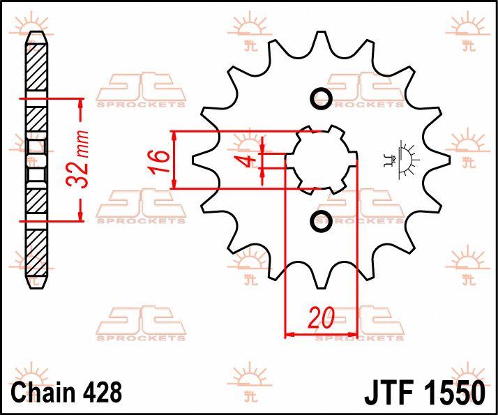 JT Sprocket For Fantic 125 E 2016-2017 Front  14T