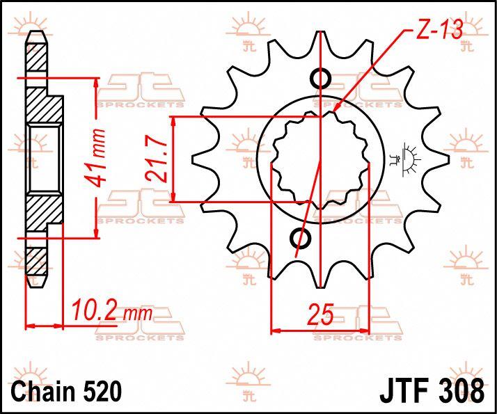 JT Sprocket For Honda FMX 650 2005-2007 Front  15T