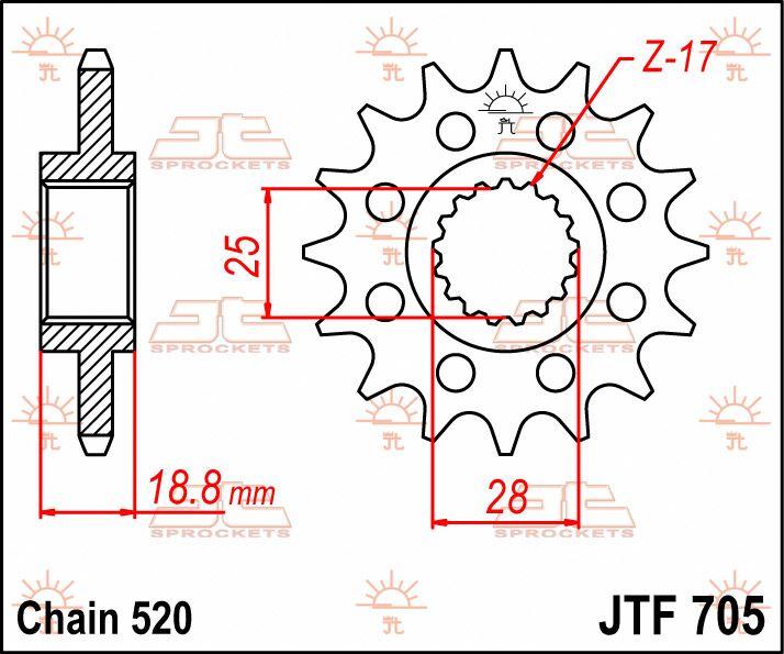 JT Sprocket For Aprilia RSV 1000 1998-2003 Front  16T