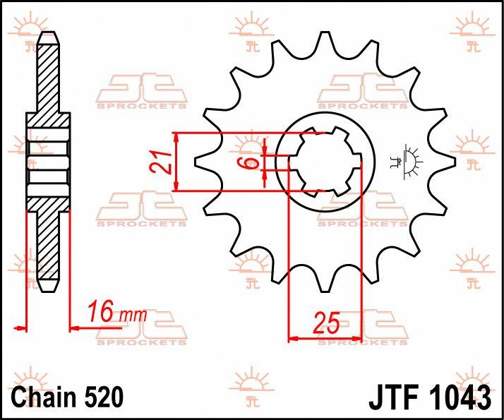 JT Sprocket For Kymco Venox 250 2004-2007 Front  14T