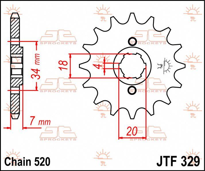 JT Sprocket For Honda MBX 125F 1984-1985 Front  13T