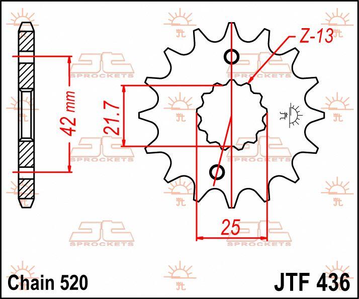 JT Sprocket For Suzuki RG 250 C 1986-1988 Front  13T