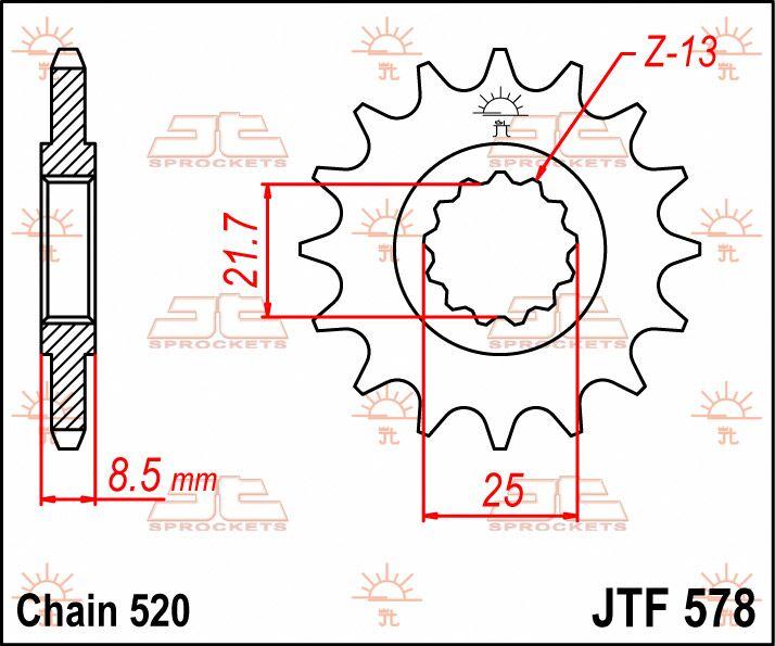 JT Sprocket For Yamaha FZR 400 1986 Front  15T
