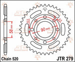 JT Steel Sprocket For Honda CB 250 1991-2008 Rear 40T - Black