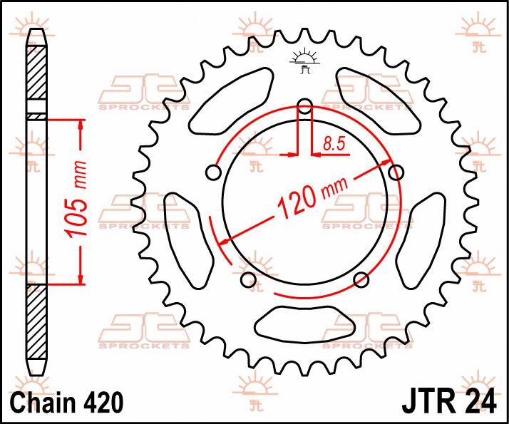 JT Steel Sprocket For Yamaha DT 50 RSM 2002 Rear 51T