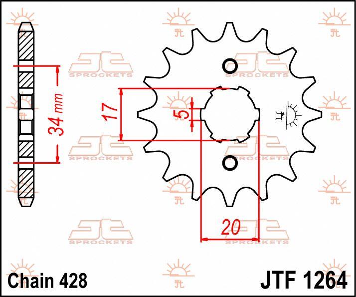 JT Sprocket For Honda CB 125F 2015-2024 Front  15T