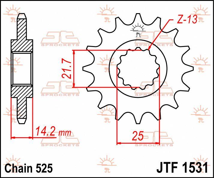 JT Sprocket For Kawasaki ZR 750 1995-1999 Front  15T