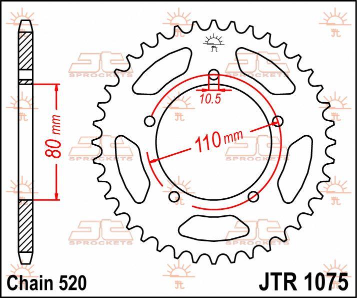 JT Sprocket For Kymco Venox 250 2004-2007 Rear Black 39T