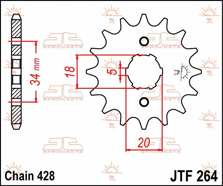 JT Sprocket For Honda C 90 Z 1975-1982 Front  16T