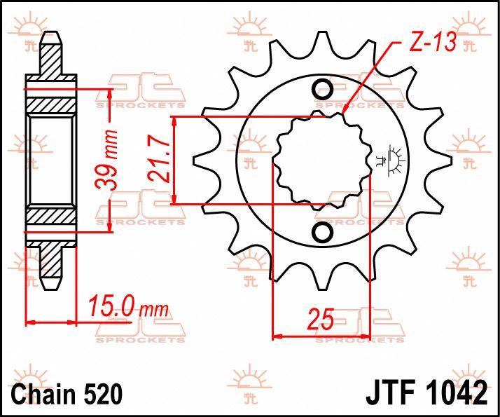 JT Sprocket For Kymco KXR250 2X4 2004-2007 Front  14T