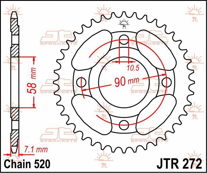 JT Sprocket For Honda CB 250 1996-2001 Rear  31T