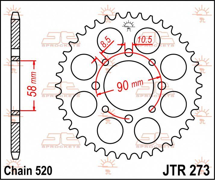 JT Sprocket For Honda CA 125 1995-2000 Rear  39T
