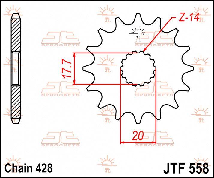 JT Sprocket For Yamaha DT125R 1988-2002 Front  17T