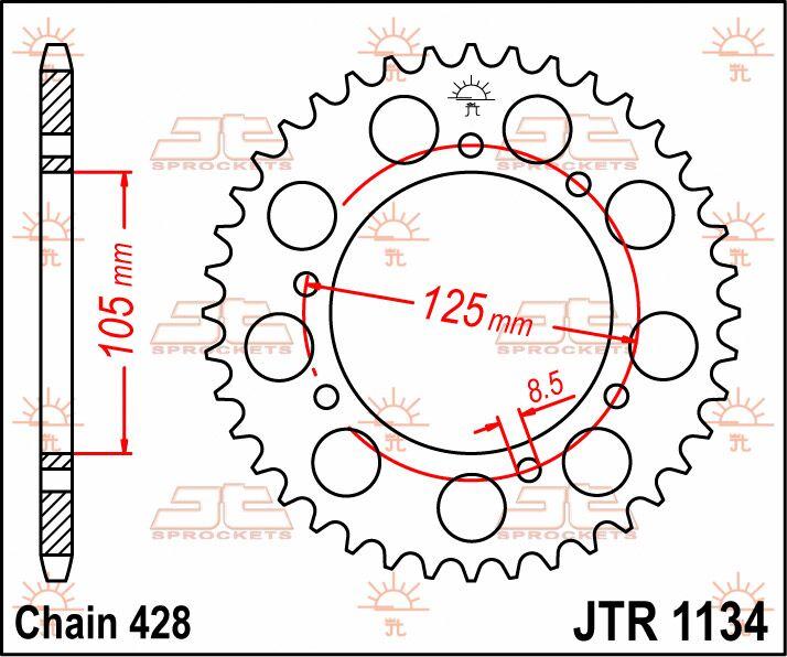 JT Sprocket For Mh Duna 125 2010 Rear  50T